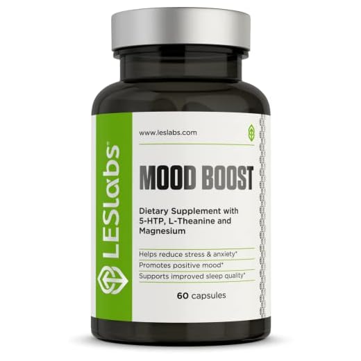 LES Labs Mood Boost – Stress Relief, Mood Support, Deep Relaxation & Improved Sleep – 5-HTP, Ashwagandha, Rhodiola Rosea, Magnesium, L-Theanine & GABA – 60 Capsules
