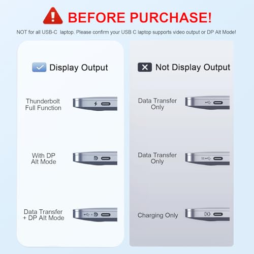 Image of USB C to Dual HDMI Adapter, 4K@60Hz HDMI Splitter for Dual Monitors with USB 3.0, 100W PD Charging, HDMI Splitter Extended Display for MacBook Air /Pro, Dell XPS, HP, Surface, Chromebook