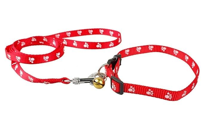 Pups&Pets 10MM Paw Printed Nylon Collar and Leash with Quick Release Buckle and Breathable Collar Set Ideal for Puppies, Dogs, and Cats (Red, X-Small) (B0CCS5BVQL) Amazon Price History, Amazon Price Tracker