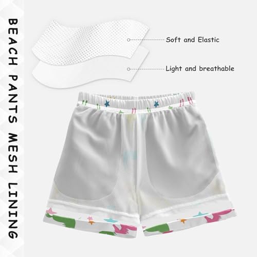 OREZI Boys Swim Trunk Colorful Unicorn Bathing Suit Swim Shorts for Toddler Kids Teens4