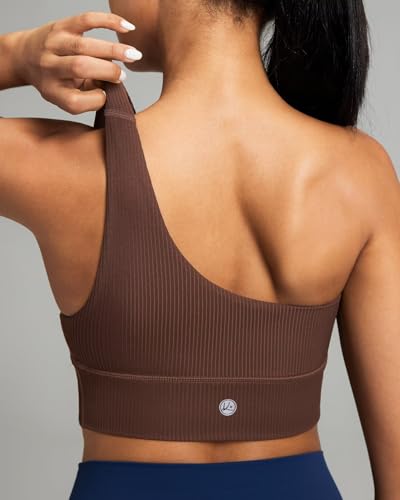 Image of Queenie Ke Womens One Shoulder Sports Bra Left Side Strap Yoga Bras Gym Training Workout Crop Tops