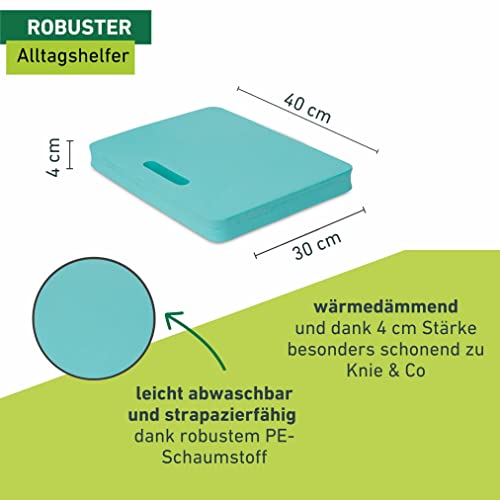 Windhager Permium Kniekissen, Sitzkissen, Mehrzweckkissen ideal für Arbeiten im Garten, Haus und Werkstatt, türkis, 40 x 30 x 4 cm, 06254
