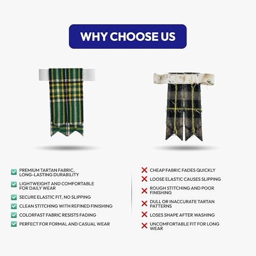 Image of Scottish Tartan Kilt Flashes with Elastic Adjusters
