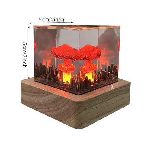 Veilleuse champignon atomique en résine | Lampe déco de bureau originale - 4