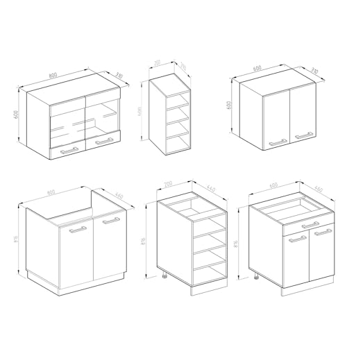 Vicco Singleküche R-Line, Goldkraft Eiche/Anthrazit, 160 cm, AP Eiche 4 Vicco Singleküche R-Line, Goldkraft Eiche/Anthrazit, 160 cm, AP Eiche