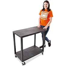 Original Tubstr - Flat Top Utility Cart - Heavy Duty, Supports up to 200 lbs - Flat Shelf Multipurpose Cart Perfect for Home, Garage, Catering, Warehouse and More 2 Shelf / 35x18