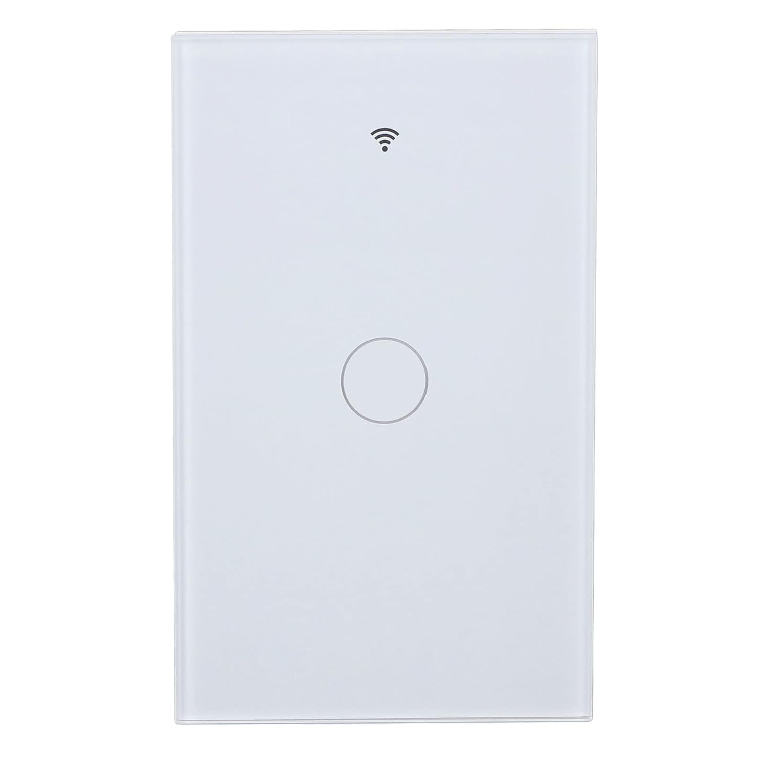 Wall Mounted WiFi Smart Touch Switch for Light Control - 10A Current Rating - 90-250V Voltage Range - Tempered Glass Panel - Compatible with Voice Control Assistants