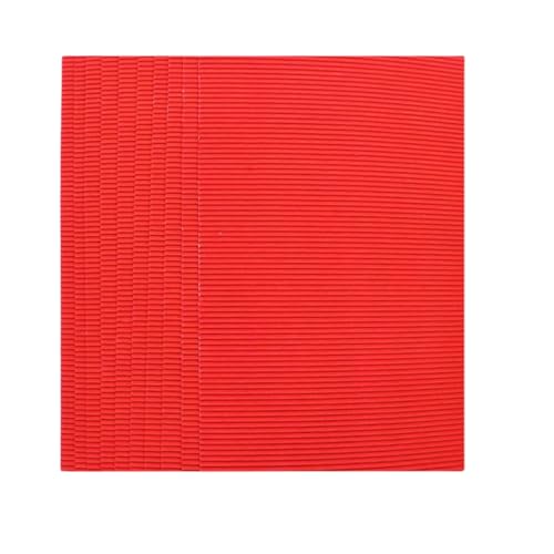 Feuilles de carton ondulé coloré rouge 21x29cm pour loisirs créatifs et bricolage