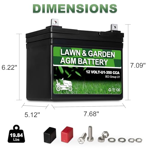 Autocessking Lawn Garden AGM Battery - Dimensions