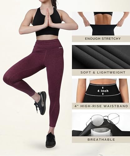 Image of Glamoras Women Polyester Spandex High Waist Gym Legging with Side Pocket, 4-Way Stretch, Squat-Proof, Moisture-Wicking Yoga Pants, Workout Tights for Running, Gym, Fitness, Training, Yoga & Activewear