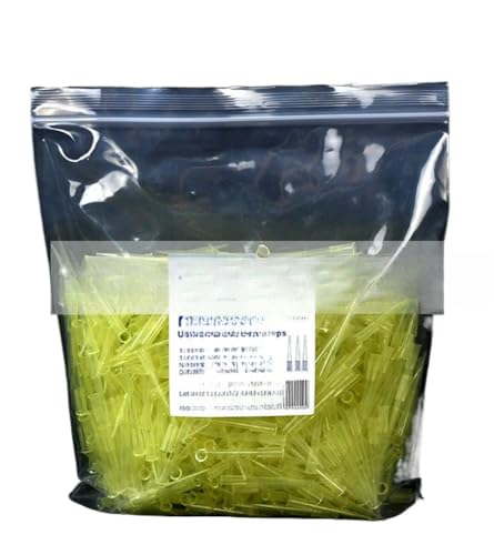 1000 pieces KG1213 pointed 1-300ul nozzle extended yellow with scale bag-