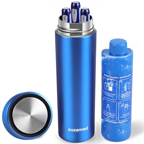 Estojo de viagem para resfriador de insulina aprovado pela TSA, refrigerador de medicamentos portátil para viagens, cabe de 3 a 4 canetas, estojo de medicamentos refrigerado para suprimentos para
