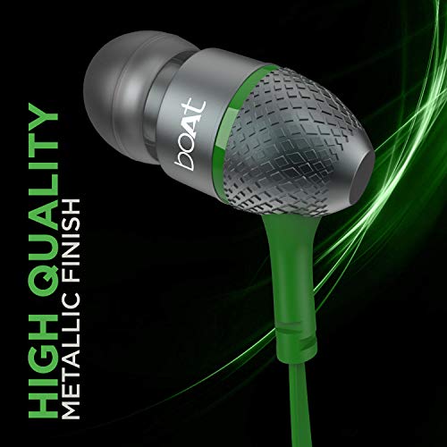 Image of Boat Bassheads 225 Wired in Ear Earphone with Mic (Forest Green Indi)