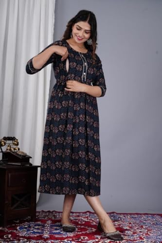 Image of Women's Maternity Kurti for Feeding Zippers |Easy Breastfeeding Kurti for Nursing Pre and Post Pregnancy (Combo of 2 Kurti)