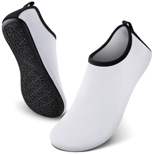 Image of SEEKWAY Water Shoes Quick-Dry Aqua Socks Barefoot Slip-on for Beach Pool Swim River Yoga Lake Surf Women Men Black SK001