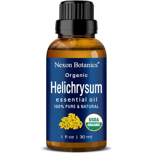 Organic Helichrysum Essential Oil 30 ml - Pure Natural Oils for Aromatherapy Diffusers DIY Candle and Soap Making Scent - Nexon Botanics