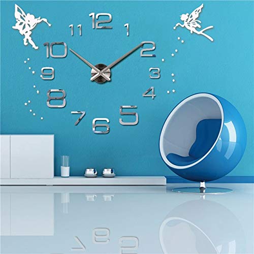 Horloge murale salon moderne effet miroir pour décoration murale