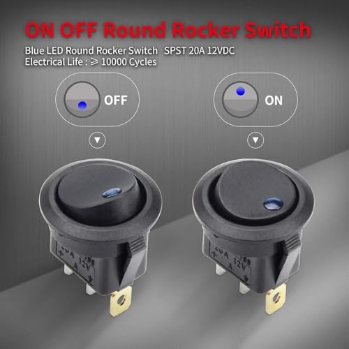 Interruptor led 12v redondo de 20mm para panel de coche de bricolaje 4