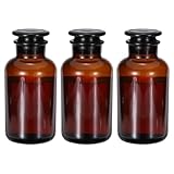 PATIKIL Reagenzflasche 3 Stück 1000ml Glas Weithals-Reagenzflasche Mit Glas-Ground-Stopper Für Labor Wasser Reagenzien Flüssigkeiten Chemie Wissenschaft Vase Parfüm Amber