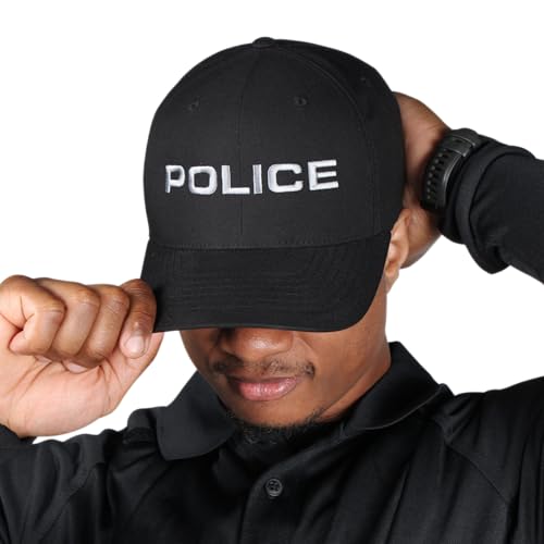 13FA Police Embroidered Flexible Delta Cap - Durable Lightweight Hat - Breathable Moisture Wicking Fast Dry Comfort
