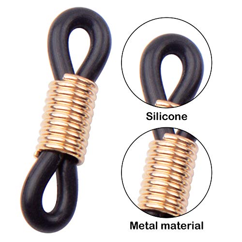 Image of Aylifu Eyeglasses Chain Connector - 40 Piece Adjustable Ends Set, Rubber Strap Holder Chain Loops for Eyeglass Sunglasses, 4 Colors