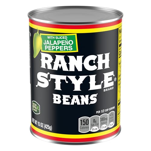Ranch Style Frijoles con pimientos Jalapeños en rodajas, frijoles enlatados, 15 onzas