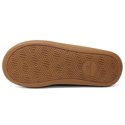 Image of NewDenBer Men's Warm Memory Foam Suede Plush Fleece Lined Slip on Indoor Outdoor Clog House Slippers