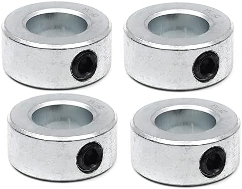 (4-Pack) 5/8” Bore Solid Steel Shaft Collars with Zinc Plated Coating - Durable Shaft Collars Suitable for Machinery and Industrial Use