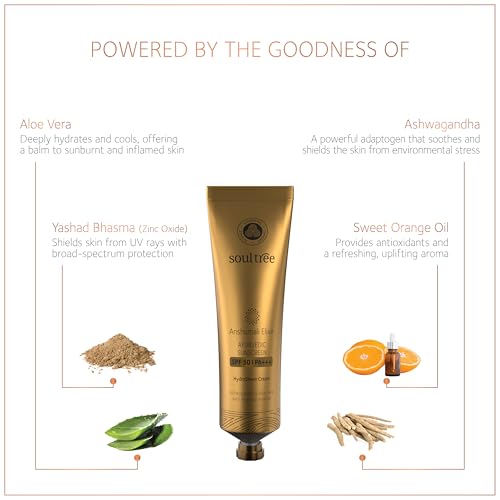 Image of SoulTree Anshumali Elixir Ayurvedic Sunscreen SPF 50 | PA+++ - 50gm