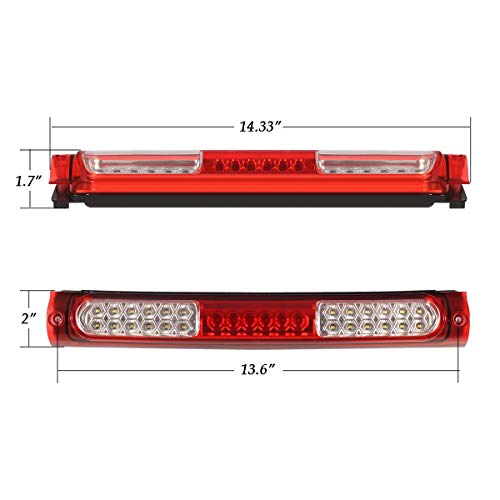 Partsam High Mount Led 3rd Brake Light Bar Replacement for F150 97-04 Rear Top Roof Cab Center Mount Third Brake Light Stop Tail Cargo Light Lamps Assembly Chrome Housing Waterproof - Thumbnail 6