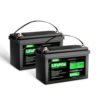 HQST LiFePO4 Battery 100ah Lithium Battery, 12V Lithium Iron Phosphate Battery Deep Cycle Marine Battery, 10 Year Lifetime with Low & High Temp Protection for RV, Trolling Motor, Boat-2 Pack