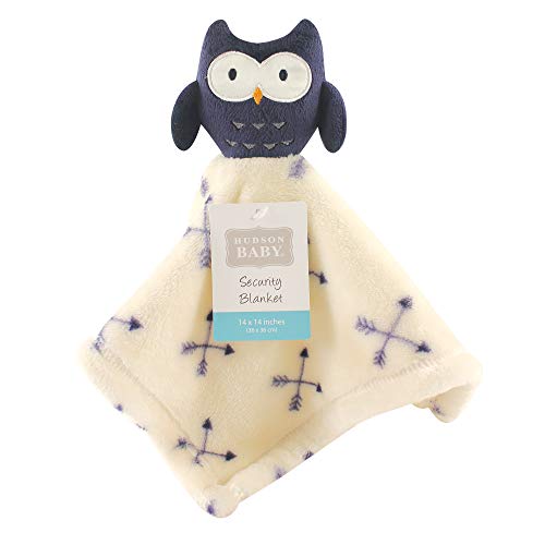 Image of Hudson Baby Unisex Baby Animal Face Security Blanket, Owl, One Size
