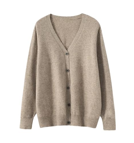 Men's V-Neck Cardigan Pure Wool Sweater Casual Long Sleeve Cardigan Sweater