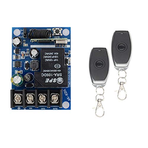 DC 12V-48V 40A Mando a distancia inalámbrico relé interruptor mando a distancia inalámbrico 24V Receptor de amplio voltaje emisor para bomba de agua lámpara LED modo instantáneo