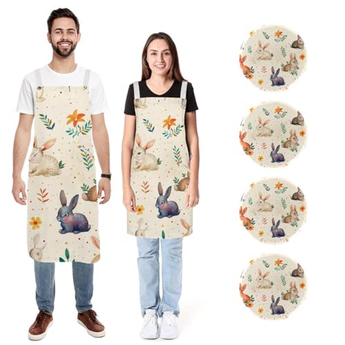 Tablier de cuisine pour homme et femme en lin avec poches pour atelier de cuisine créative