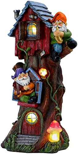 Gnome Fairy House Solar Energy Garden Statue  Light             