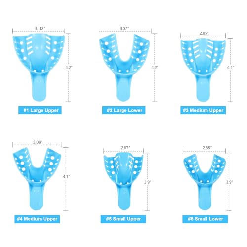 Image of JMU Dental Impression Tray, 4 Medium Lower, Autoclavable, 12 Pcs