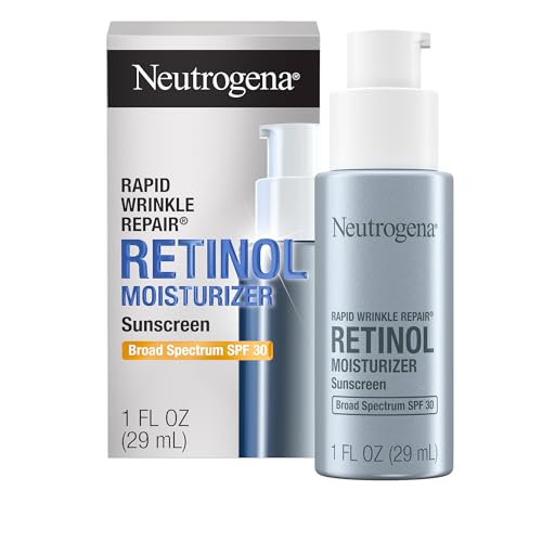 Best Sunscreen for Age Spots on Seniors: Can SPF Really Fade Dark Spots? 8 Neutrogena Rapid Wrinkle Repair Retinol Face Moisturizer with SPF 30 Sunscreen, Daily Anti-Aging Face Cream with Retinol & Hyaluronic Acid to Fight Fine Lines, Wrinkles, & Dark Spots, 1 fl. oz