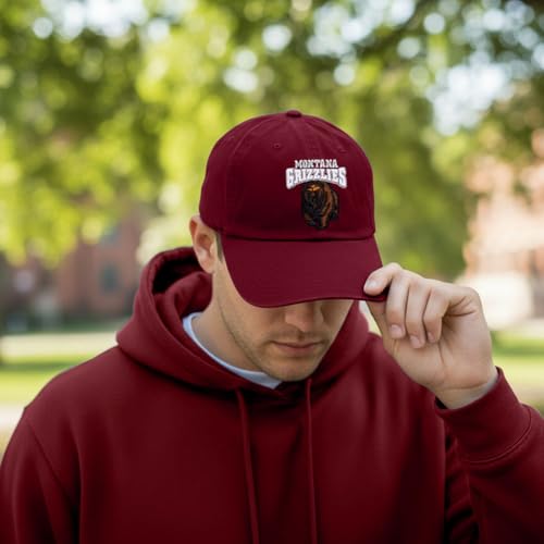 Gorra bordada ajustable University of Montana color maroon miniatura 5