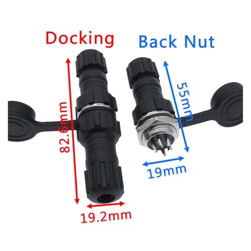 Conector enchufe aviación QL16 4P plástico 5 piezas miniatura 3