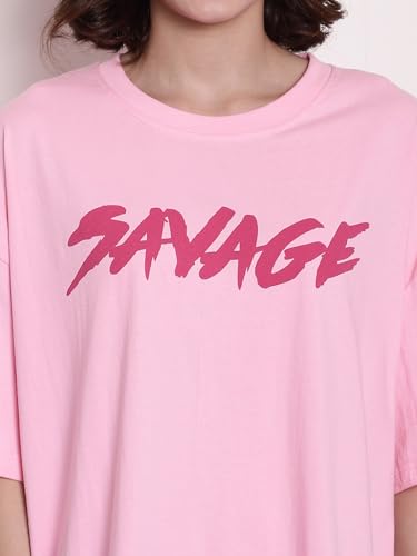 Image of Fabflee Women's Cartoon Oversized Fit Tshirt
