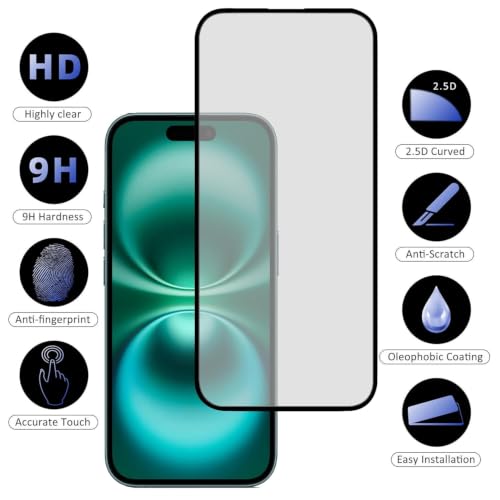 Image of DPJ Tempered Glass for iPhone (6.1 Inch) With Installation Kit | Military-Grade Gorilla Screen Protector | Edge to Edge Coverage |9H Hardness |Bubble-Free | Case Friendly | (2, iPhone 17 Air [Matte])