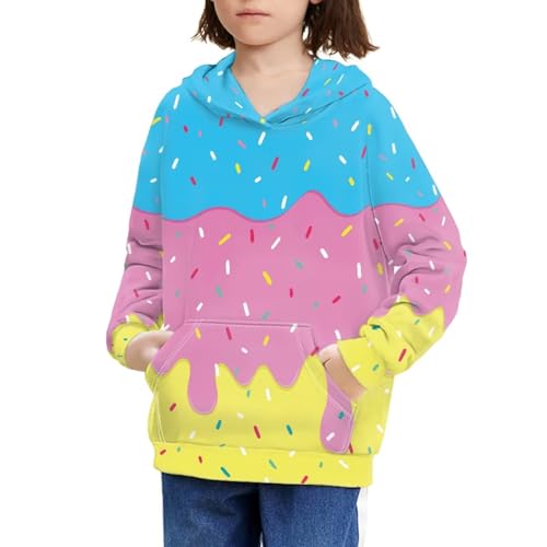 Image of Coloranimal Unisex Girls and Boys Long Sleeve Hoodies Hoody Athletic Pullover Sweatshirts Tops Age 6-16year