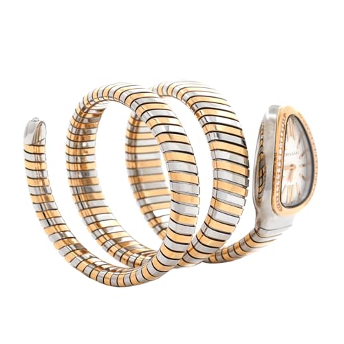 Pre-Loved Serpenti Tubogas Double Spiral Quartz Watch Stainless Steel and Rose Gold with Diamond Bezel 23, Rose Gold3
