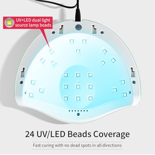 Image of JODSONE U V LED Nail Lamp Gel Polish Dryer Light Green with Smart Auto Sensor 4 Timing Modes Fast Curing