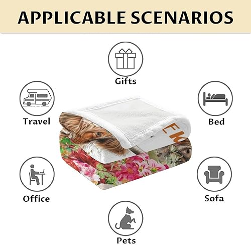 Mercuryelf Highland Cow Throw Blanket - Soft, Fuzzy & Warm - 50x60 Inches Flannel Blankets for Living Room, Sofa - White Novelty Throws Gift for Teens