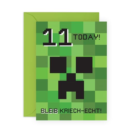 Central 23 11. Geburtstagskarte Minecraft Gamer Junge Sohn Elf Kinder Kommt Mit Aufklebern Geburtstagsgeschenk Niedliches Geschenk Von