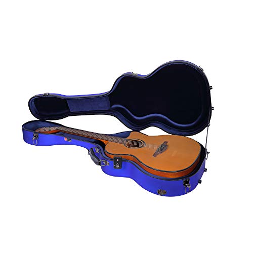 Image of Crossrock 8lb Ultra-Light Fiberglass Case for OM, Martin 000 Guitars-TSA Latch(CRF5020OMBL)
