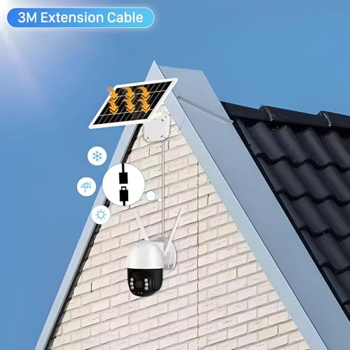 Image of GIGAWATTS Solar 4G CCTV Single Camera with 7W Panel 5MP & 10W Battery Water-Resistant Automatic On /Off Motion Sensor Solar Security Cam for Garden Parking Garage Basement Farms (Pack of 1, White)