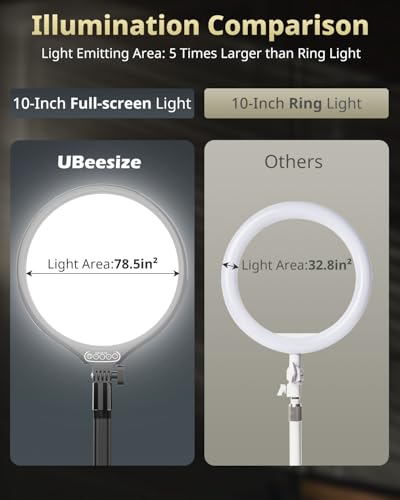 Image of UBeesize 10 inch Key Light for Streaming, Desk Ring Light with Adjustable Arm, Zoom Lighting for Home Office, Gaming, Podcast, Video Calls, and Recording (Pack of 10)